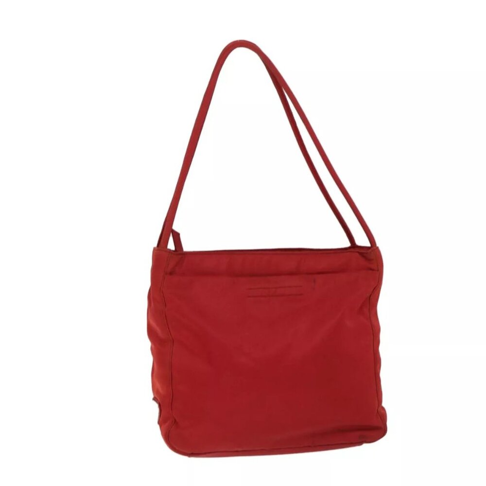 PRADA Hand Bag Nylon Red Auth